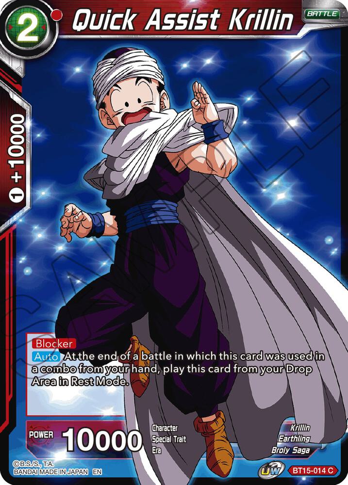 Quick Assist Krillin Foil BT15-014 Saiyan Showdown Dragonball Super card