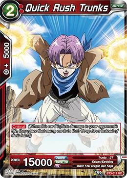 Quick Rush Trunks Foil BT3-011 Cross Worlds Dragonball Super card