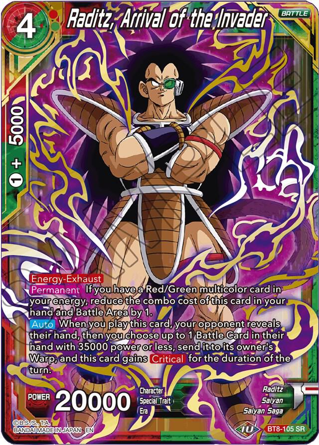 Raditz Arrival of the Invader BT8-105 Malicious Machinations Dragonball Super card
