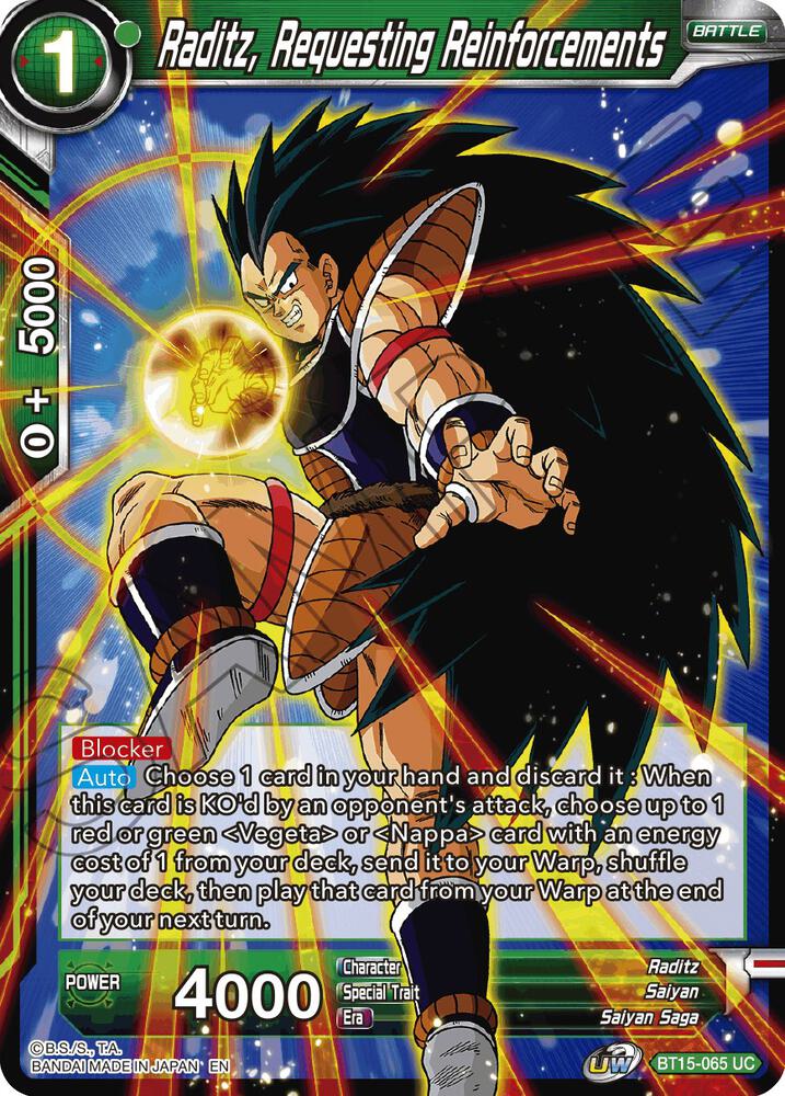 Raditz Requesting Reinforcements Foil BT15-065 Saiyan Showdown Dragonball Super card