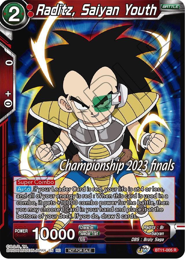 Raditz Saiyan Youth 2023 Championship Finals Celebration Pack BT11-005 Tournament Promotion Cards Dragonball Super card