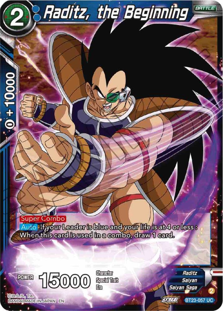 Raditz the Beginning Foil BT23-057 Perfect Combination Dragonball Super card