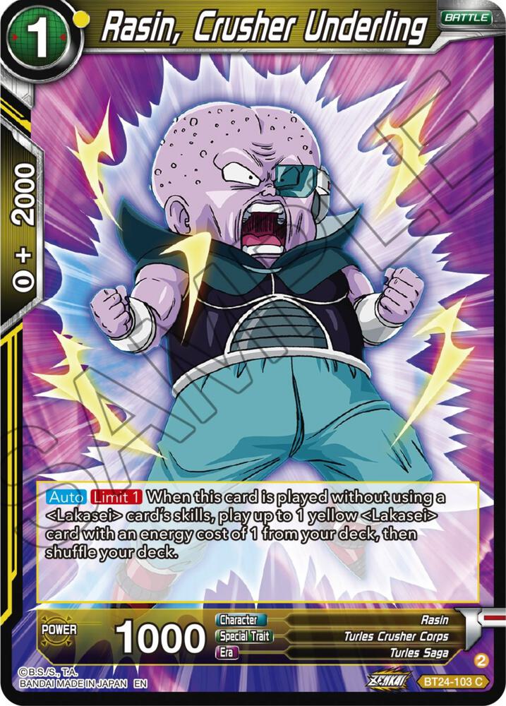 Rasin Crusher Underling Foil BT24-103 Beyond Generations Dragonball Super card