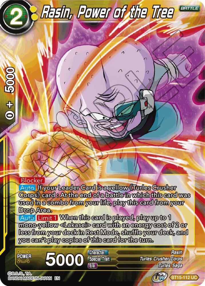 Rasin Power of the Tree Foil BT15-112 Saiyan Showdown Dragonball Super card