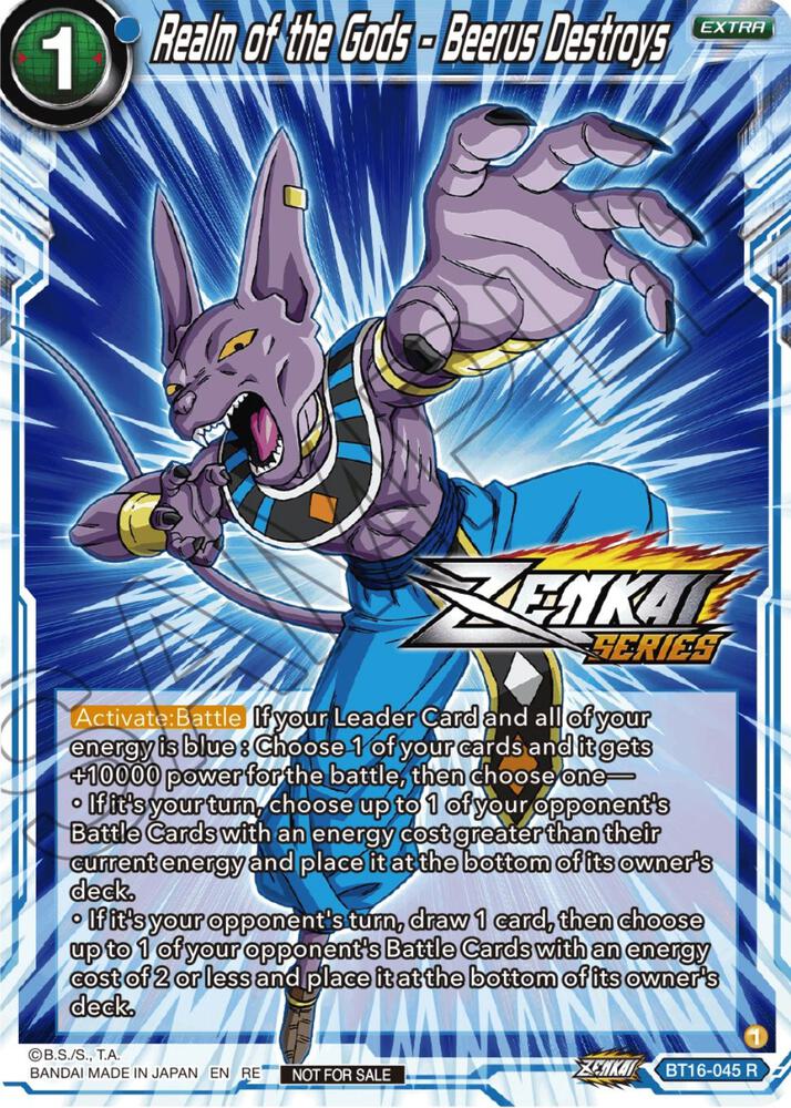 Realm of the Gods Beerus Destroys Event Pack 12 BT16-045 Tournament Promotion Cards Dragonball Super card