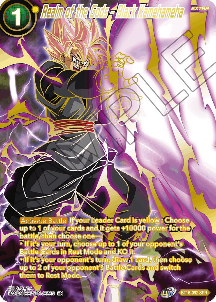 Realm of the Gods Black Kamehameha SPR BT16-092 Realm of the Gods Dragonball Super card