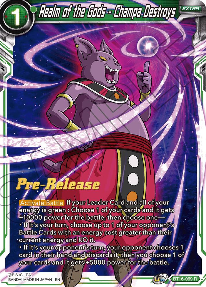 Realm of the Gods Champa Destroys BT16-069 Realm of the Gods Pre-Release Cards Dragonball Super card