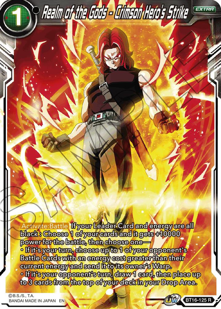 Realm of the Gods Crimson Heros Strike Foil BT16-125 Realm of the Gods Dragonball Super card