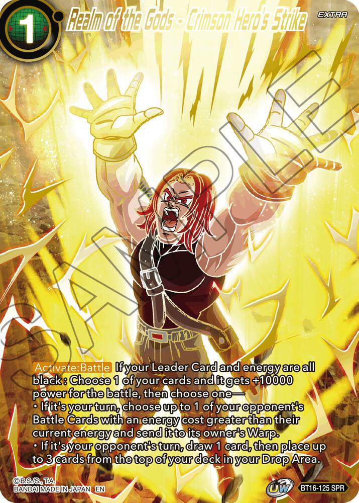 Realm of the Gods Crimson Heros Strike SPR BT16-125 Realm of the Gods Dragonball Super card