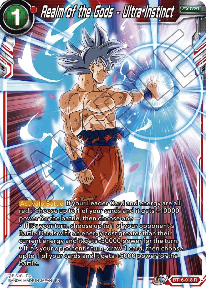 Realm of the Gods Ultra Instinct Foil BT16-018 Realm of the Gods Dragonball Super card