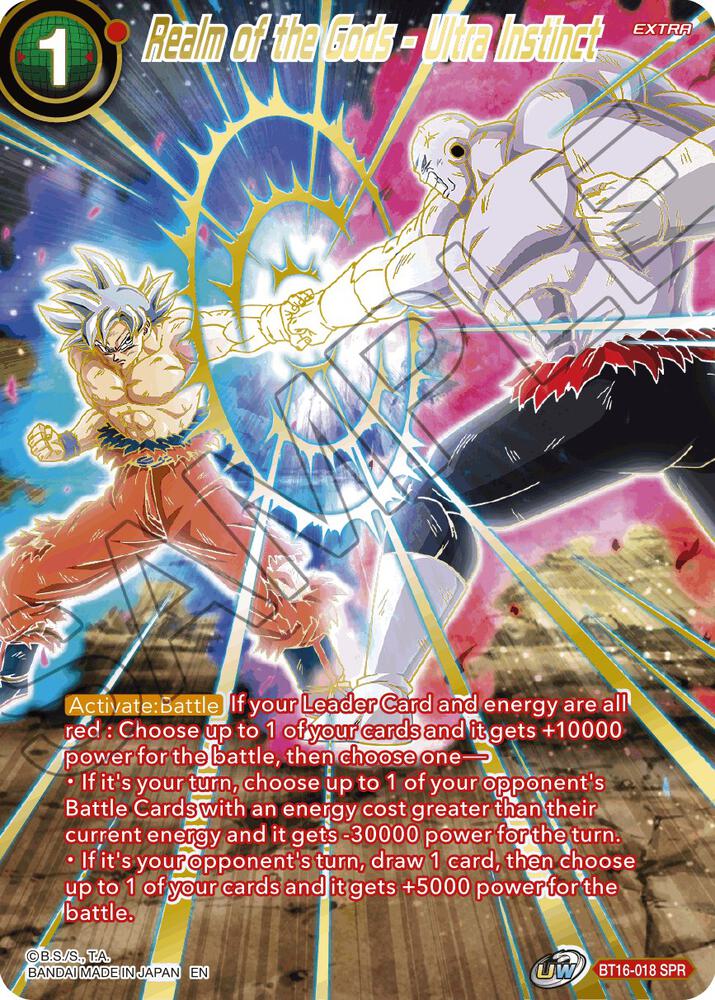 Realm of the Gods Ultra Instinct SPR BT16-018 Realm of the Gods Dragonball Super card
