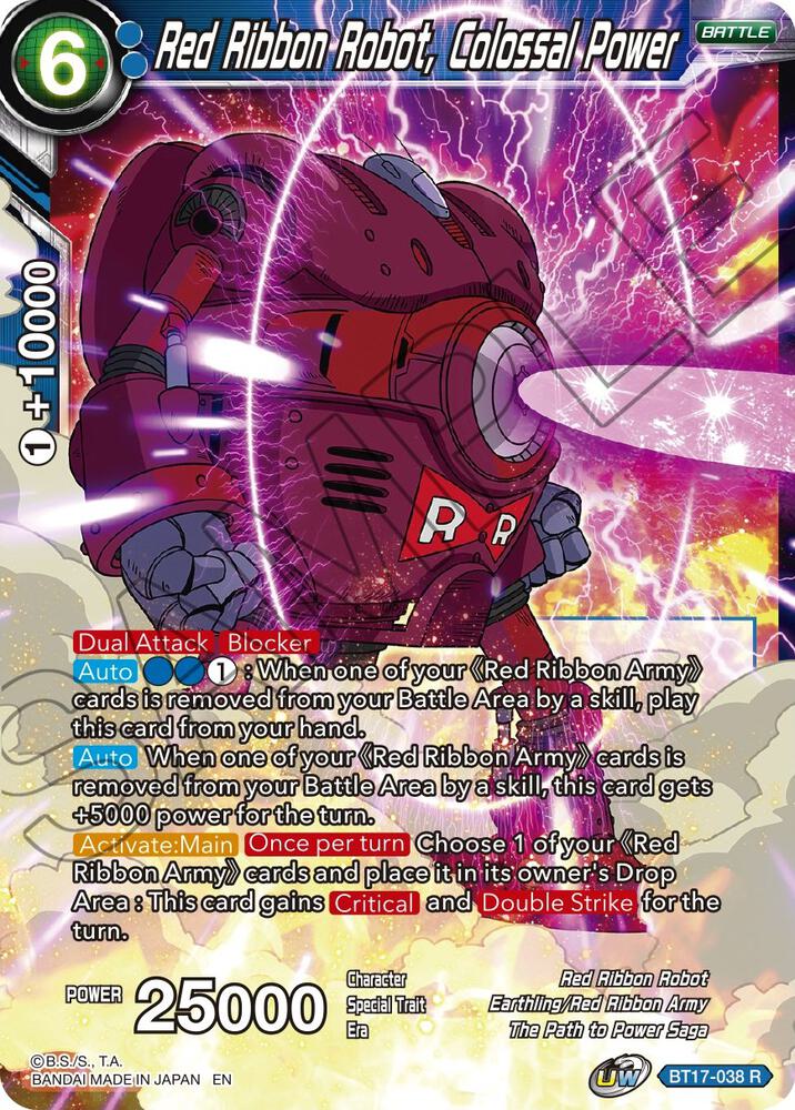 Red Ribbon Robot Colossal Power Foil BT17-038 Ultimate Squad Dragonball Super card