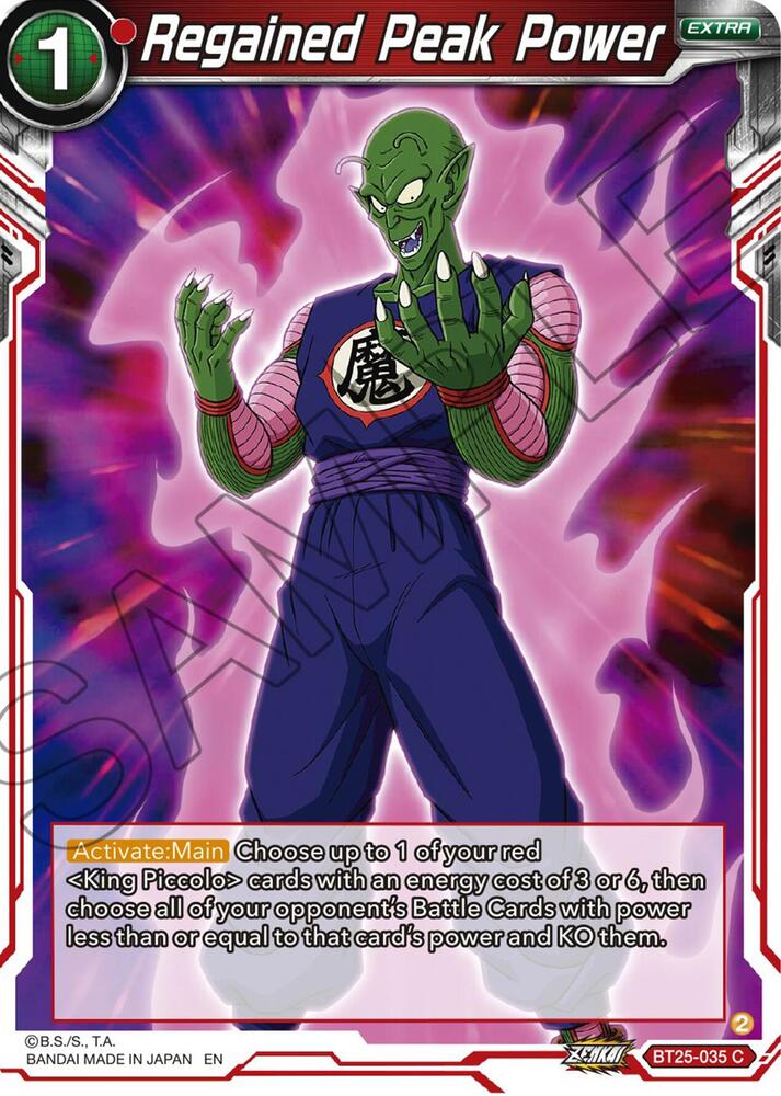 Regained Peak Power BT25-035 Legend of the Dragon Balls Dragonball Super card