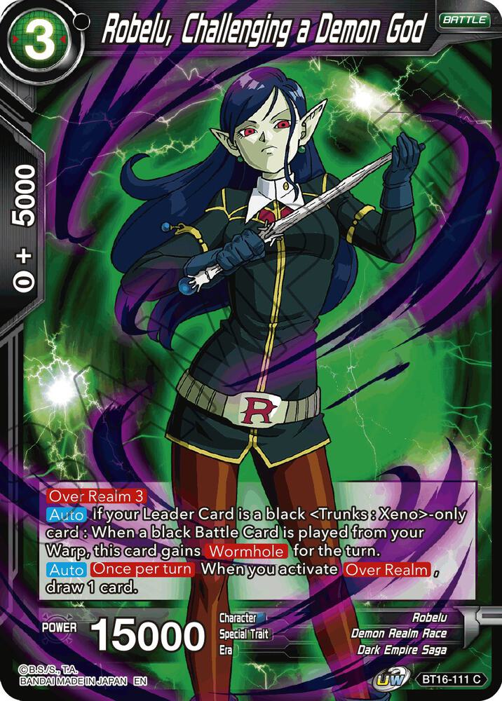Robelu Challenging a Demon God BT16-111 Realm of the Gods Dragonball Super card