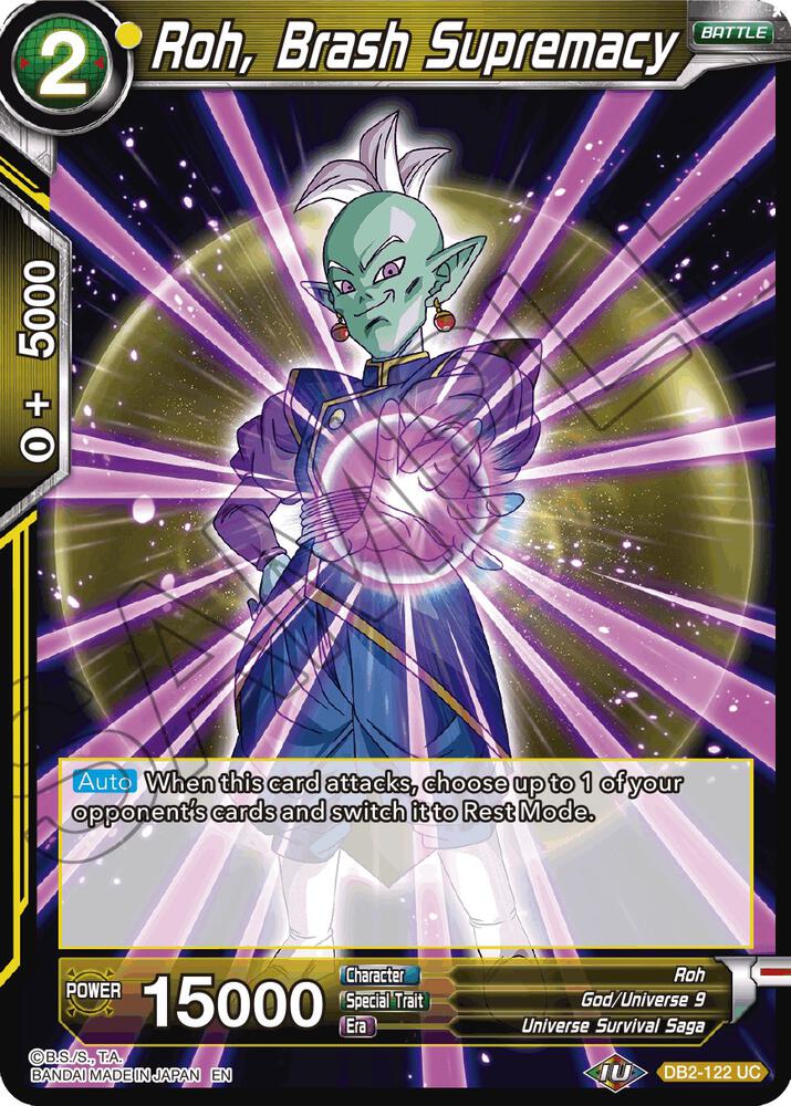 Roh Brash Supremacy Reprint DB2-122 Battle Evolution Booster Dragonball Super card