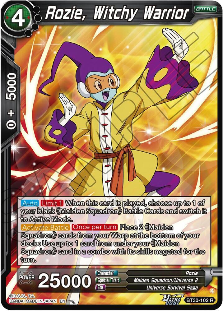 Rozie Witchy Warrior BT30-102 Three Glorious Fighters Dragonball Super card