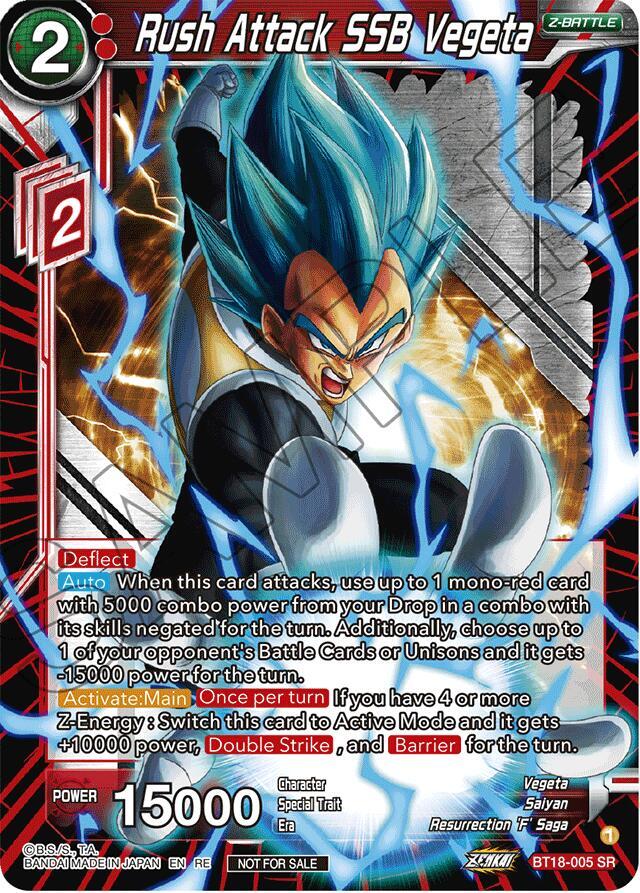 Rush Attack SSB Vegeta 2023 Championship Finals Zenkai Premium Pack BT18-005 Tournament Promotion Cards Dragonball Super card