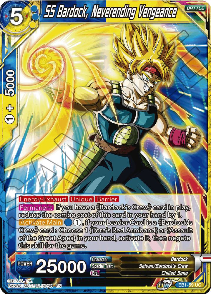 SS Bardock Neverending Vengeance Foil EB1-59 Battle Evolution Booster Dragonball Super card