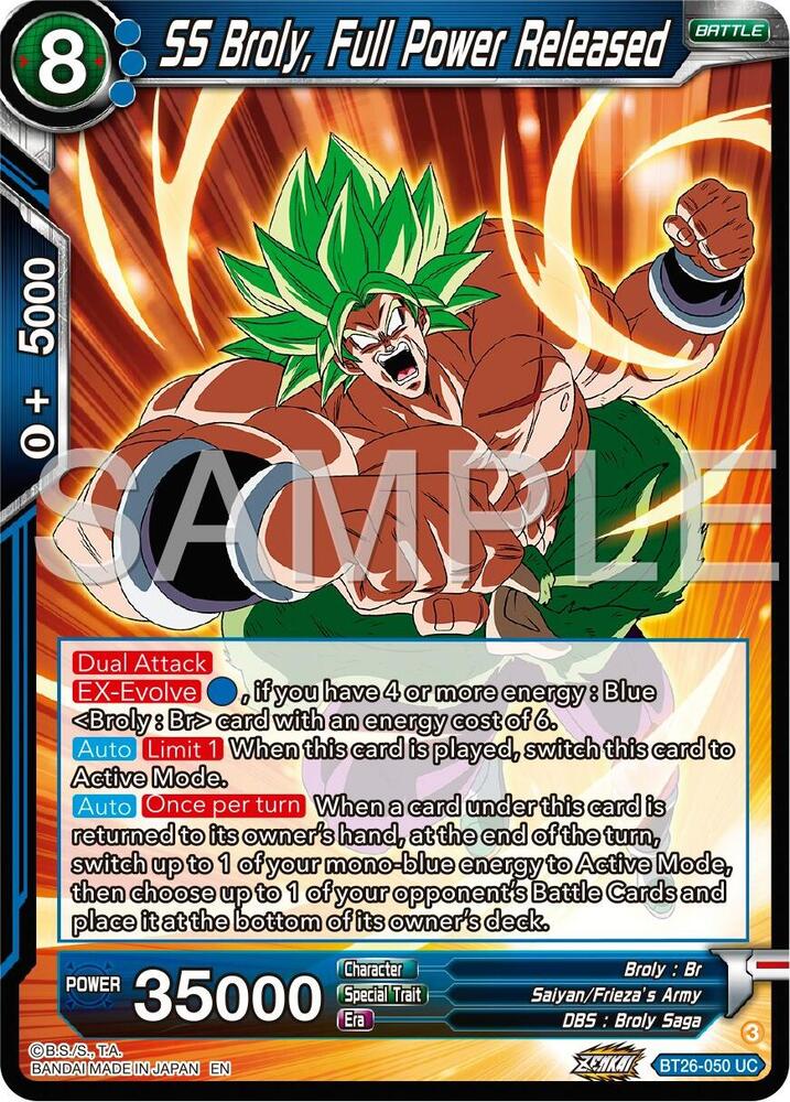 SS Broly Full Power Released BT26-050 Ultimate Advent Dragonball Super card