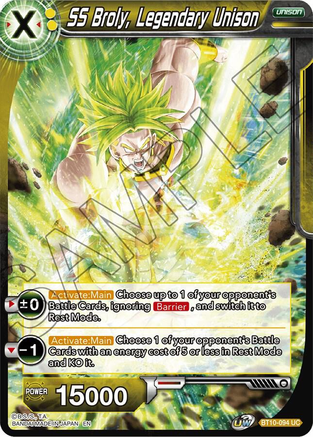SS Broly Legendary Unison BT10-094 Rise of the Unison Warrior Dragonball Super card