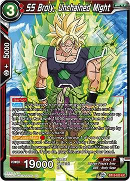 SS Broly Unchained Might BT13-025 Supreme Rivalry Dragonball Super card
