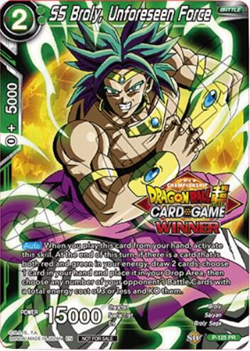 SS Broly Unforeseen Force Top 16 Winner P-125 Tournament Promotion Cards Dragonball Super card