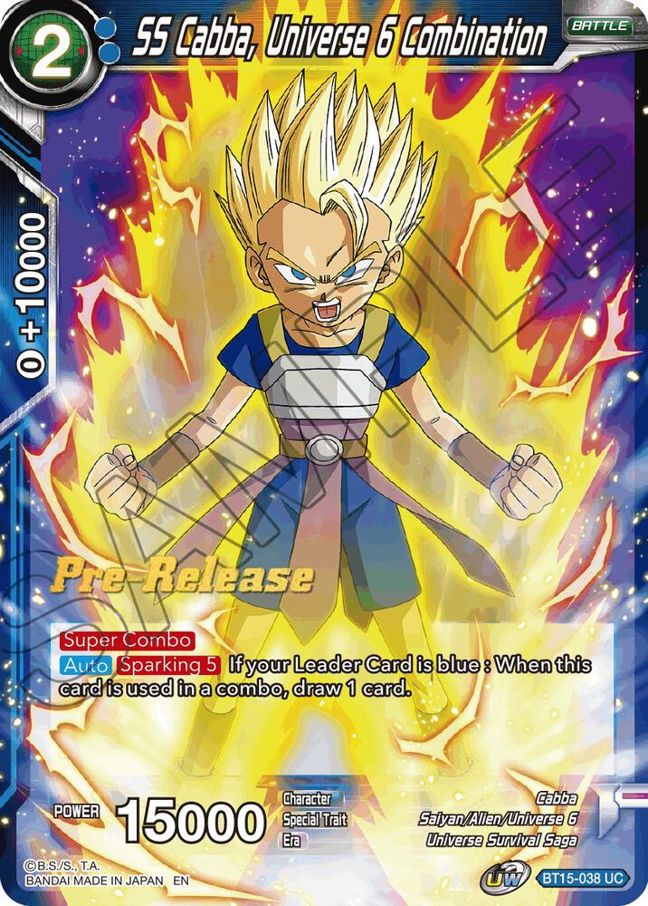 SS Cabba Universe 6 Combination BT15-038 Saiyan Showdown Pre-Release Cards Dragonball Super card