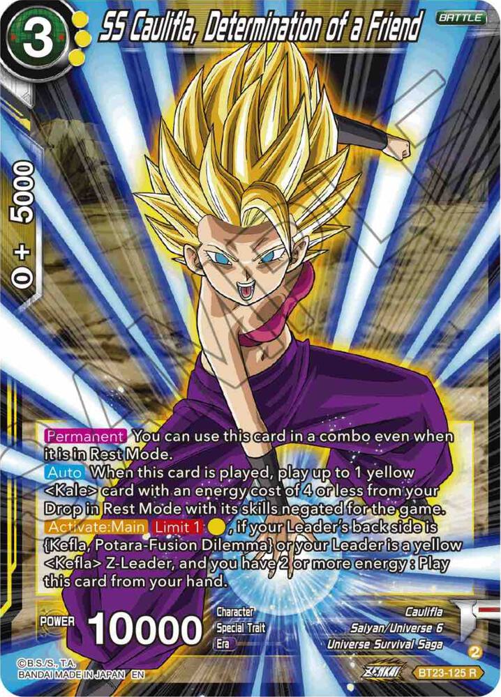 SS Caulifla Determination of a Friend Foil BT23-125 Perfect Combination Dragonball Super card