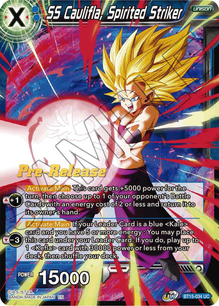 SS Caulifla Spirited Striker BT15-034 Saiyan Showdown Pre-Release Cards Dragonball Super card