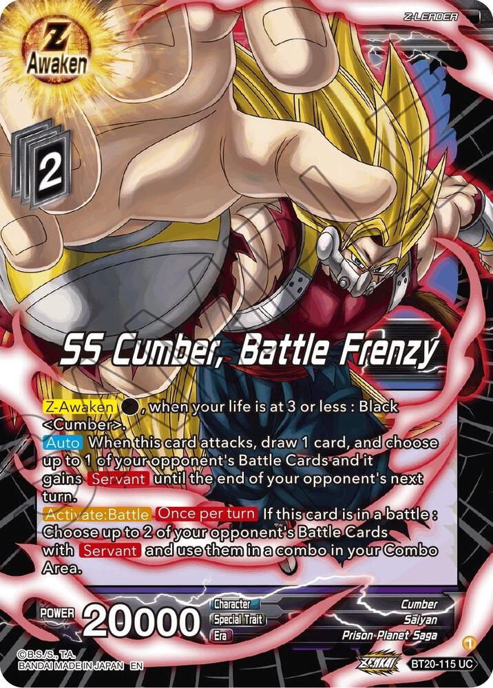 SS Cumber Battle Frenzy Foil BT20-115 Power Absorbed Dragonball Super card