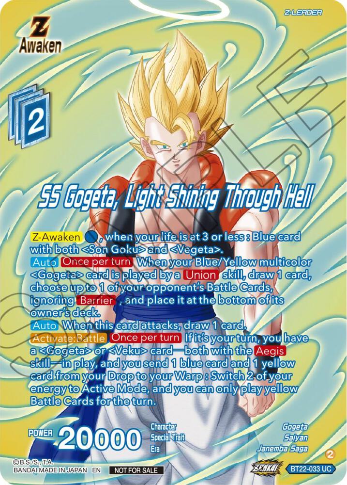 SS Gogeta Light Shining Through Hell Premium Alt Art Card Set 2024 Vol1 BT22-033 Promotion Cards Dragonball Super card