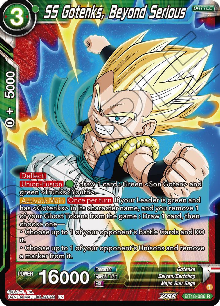 SS Gotenks Beyond Serious Foil BT18-086 Dawn of the Z-Legends Dragonball Super card