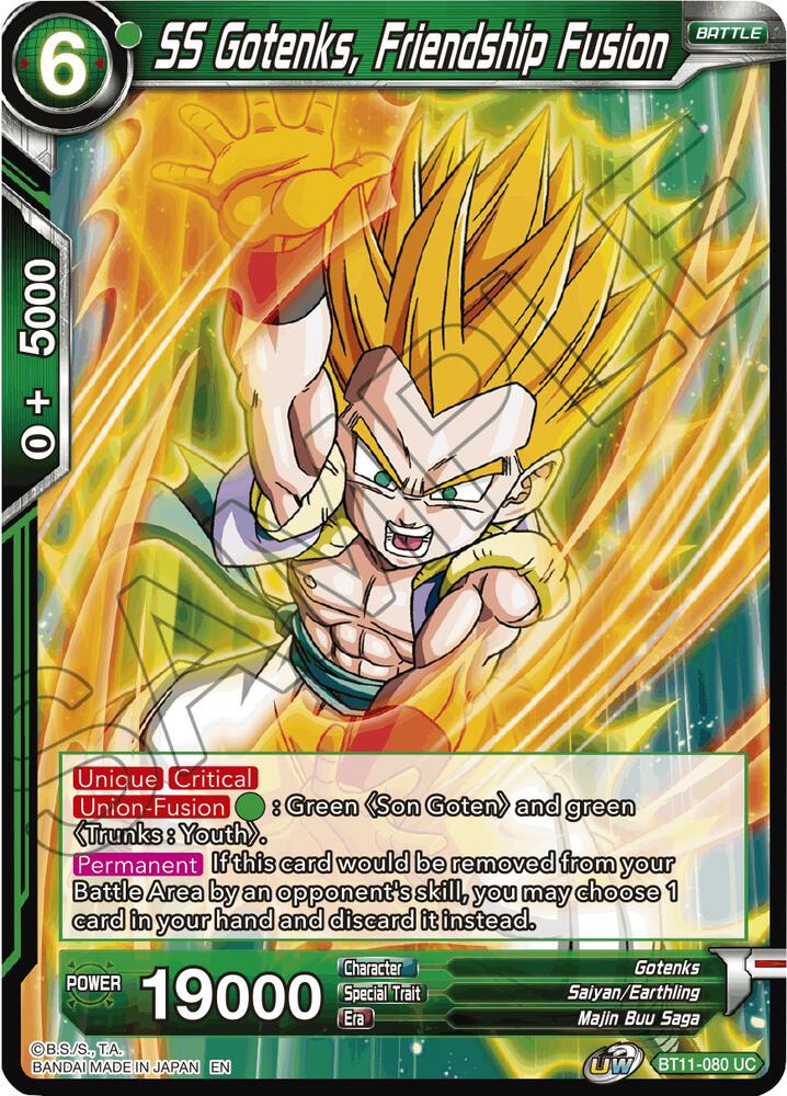 SS Gotenks Friendship Fusion Foil BT11-080 Vermilion Bloodline Dragonball Super card