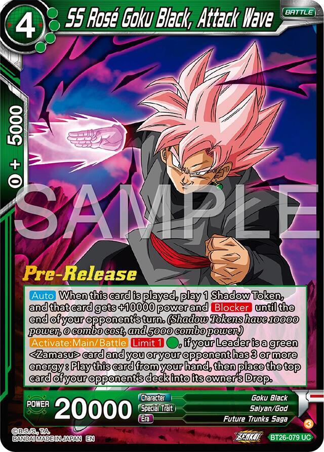 SS Rose Goku Black Attack Wave BT26-079 Ultimate Advent Pre-Release Cards Dragonball Super card