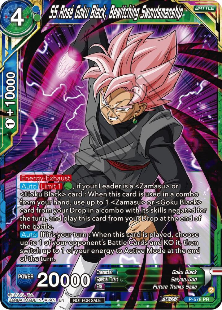 SS Rose Goku Black Bewitching Swordsmanship Zenkai Series Tournament Pack Vol7 P-578 Tournament Promotion Cards Dragonball Super card
