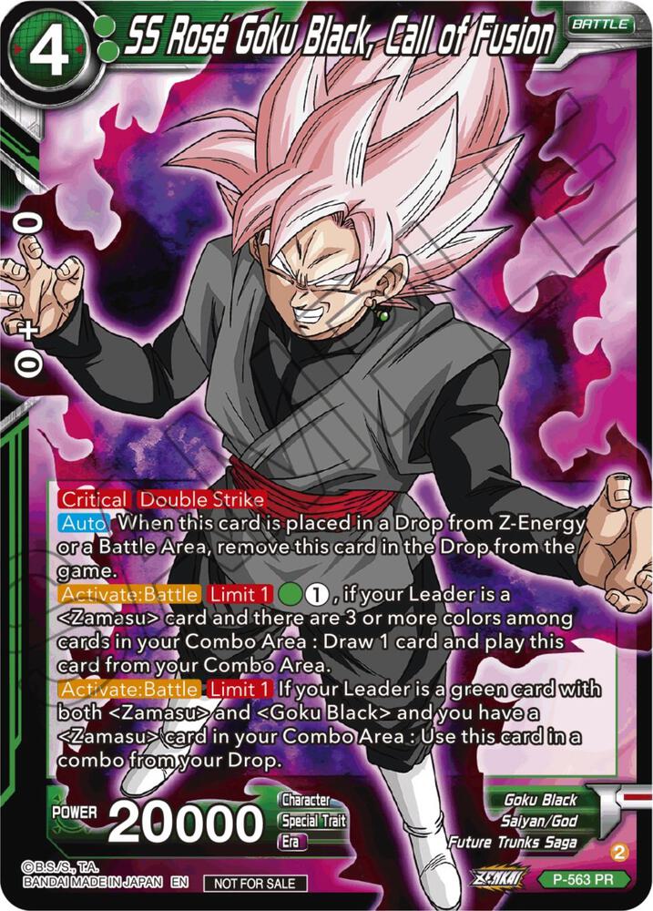 SS Rose Goku Black Call of Fusion Zenkai Series Tournament Pack Vol6 P-563 Tournament Promotion Cards Dragonball Super card