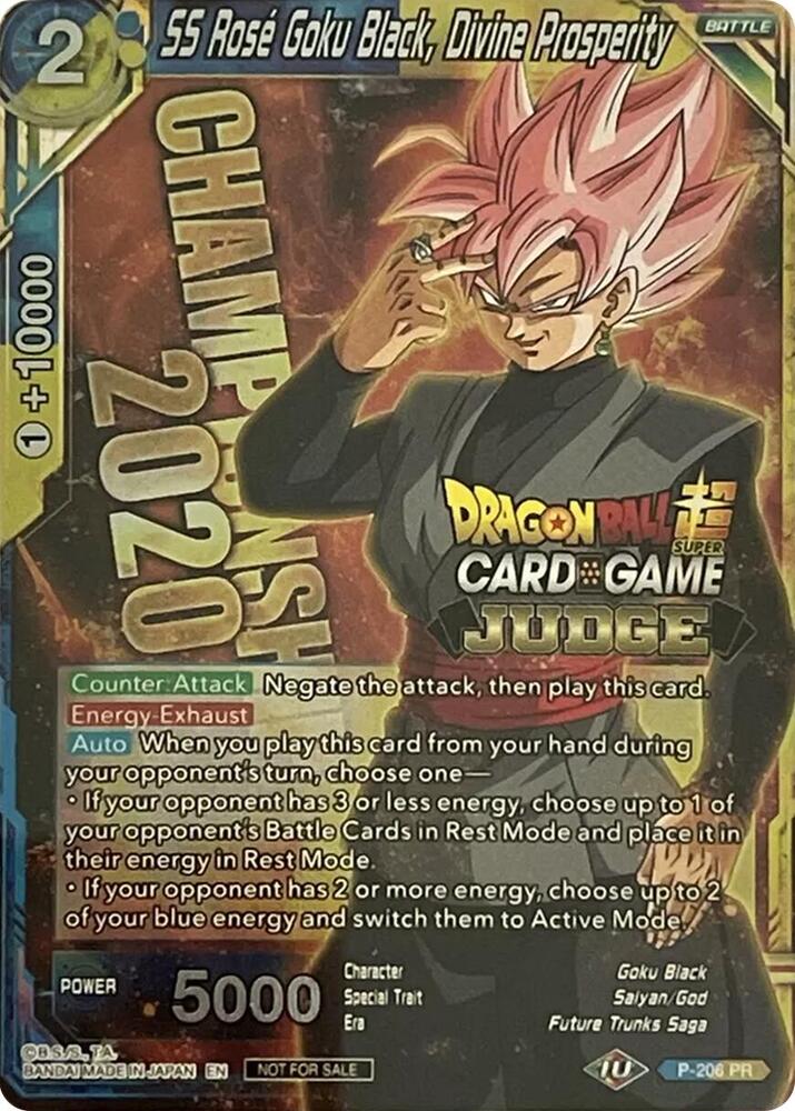 SS Rose Goku Black Divine Prosperity P-206 Judge Promotion Cards Dragonball Super card