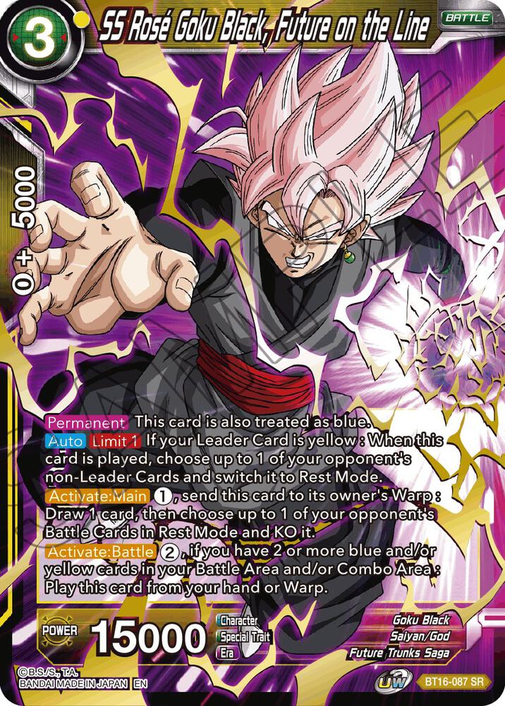 SS Rose Goku Black Future on the Line BT16-087 Realm of the Gods Dragonball Super card