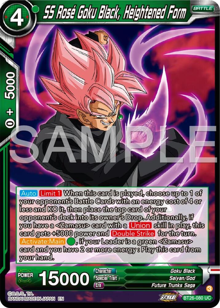 SS Rose Goku Black Heightened Form BT26-080 Ultimate Advent Dragonball Super card