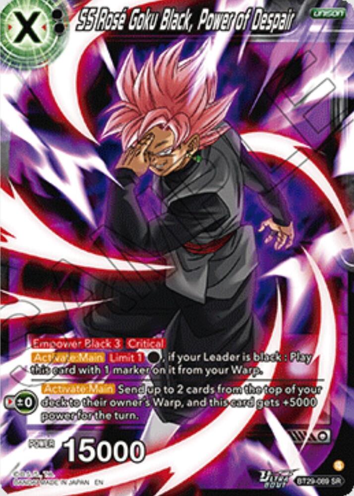 SS Rose Goku Black Power of Despair BT29-089 Fearsome Rivals Dragonball Super card