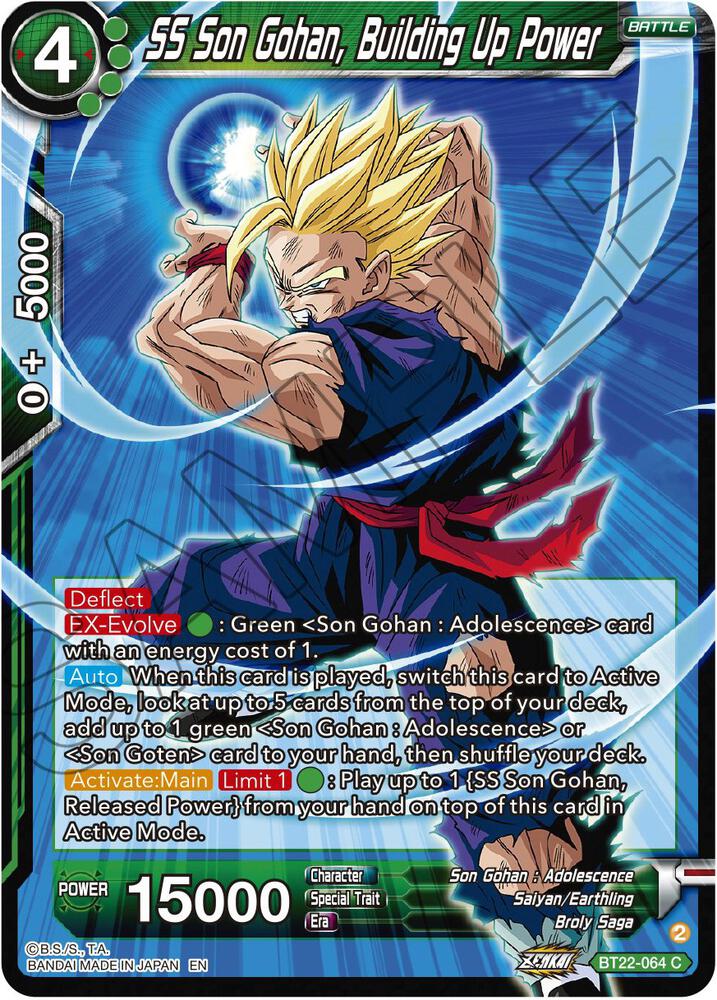SS Son Gohan Building Up Power Foil BT22-064 Critical Blow Dragonball Super card