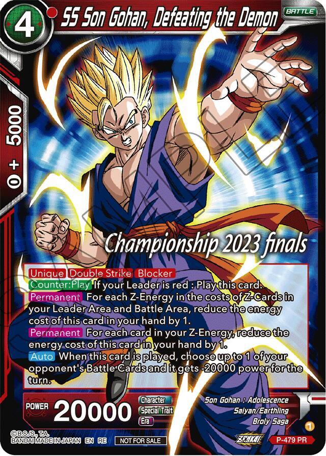 SS Son Gohan Defeating the Demon 2023 Championship Finals Celebration Pack P-479 Tournament Promotion Cards Dragonball Super card