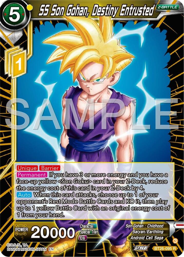 SS Son Gohan Destiny Entrusted Foil BT26-095 Ultimate Advent Dragonball Super card