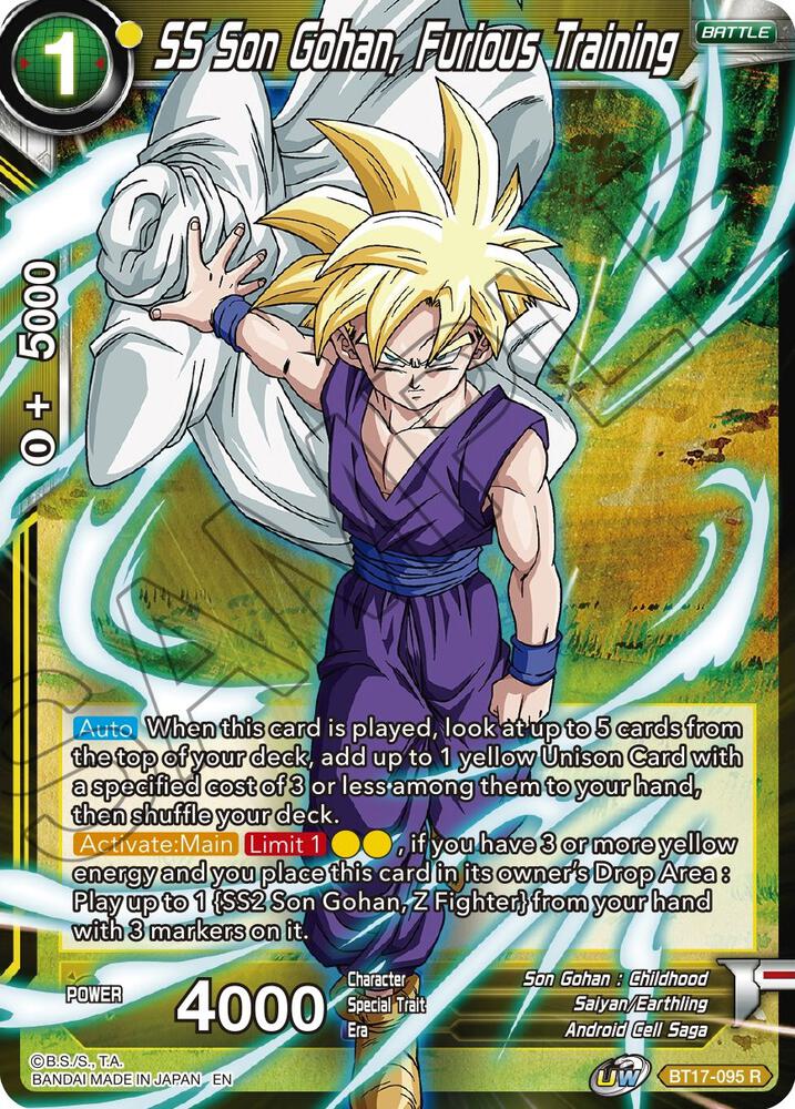 SS Son Gohan Furious Training Foil BT17-095 Ultimate Squad Dragonball Super card