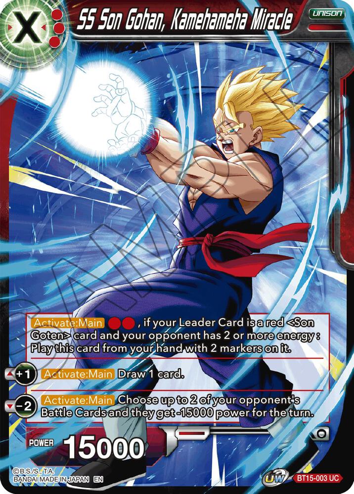 SS Son Gohan Kamehameha Miracle Foil BT15-003 Saiyan Showdown Dragonball Super card