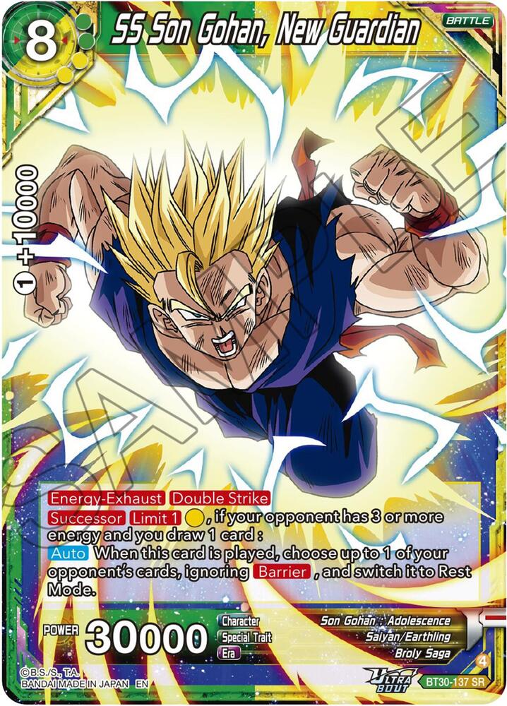 SS Son Gohan New Guardian BT30-137 Three Glorious Fighters Dragonball Super card