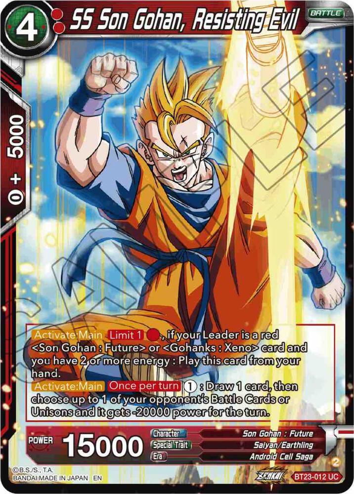 SS Son Gohan Resisting Evil Foil BT23-012 Perfect Combination Dragonball Super card