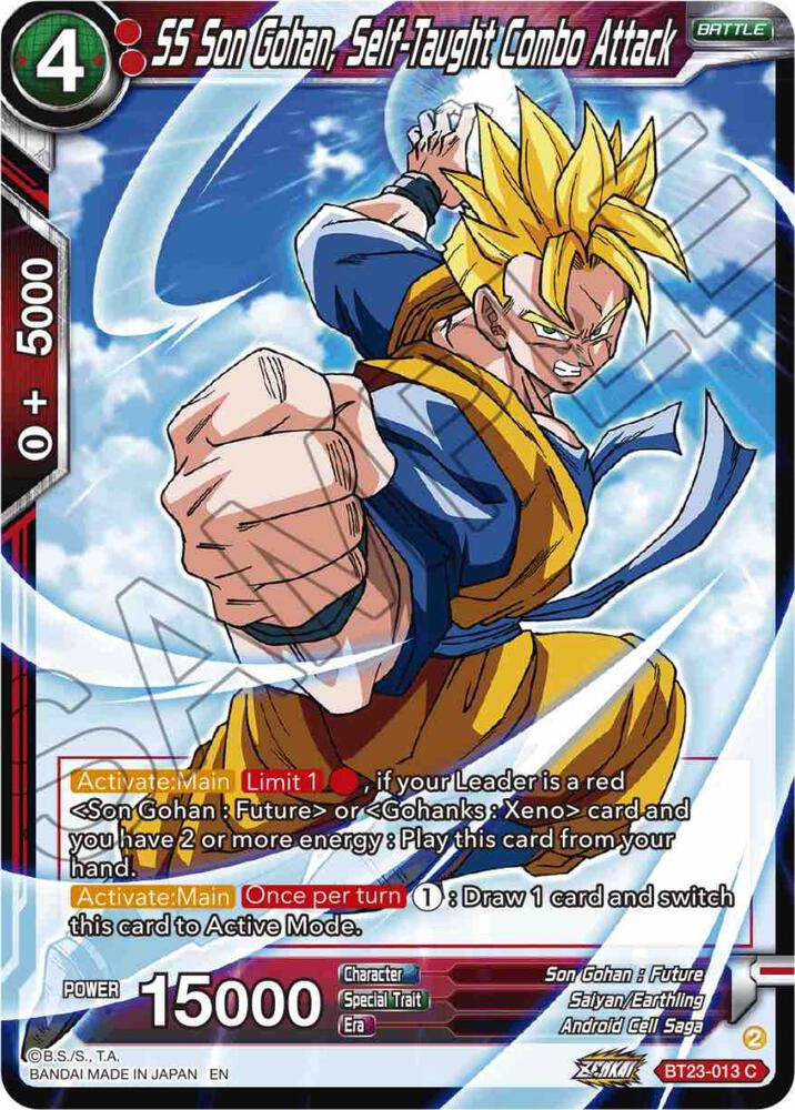 SS Son Gohan Self Taught Combo Attack Foil BT23-013 Perfect Combination Dragonball Super card