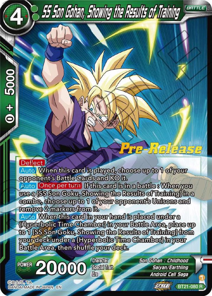 SS Son Gohan Showing the Results of Training BT21-080 Wild Resurgence Pre-Release Cards Dragonball Super card