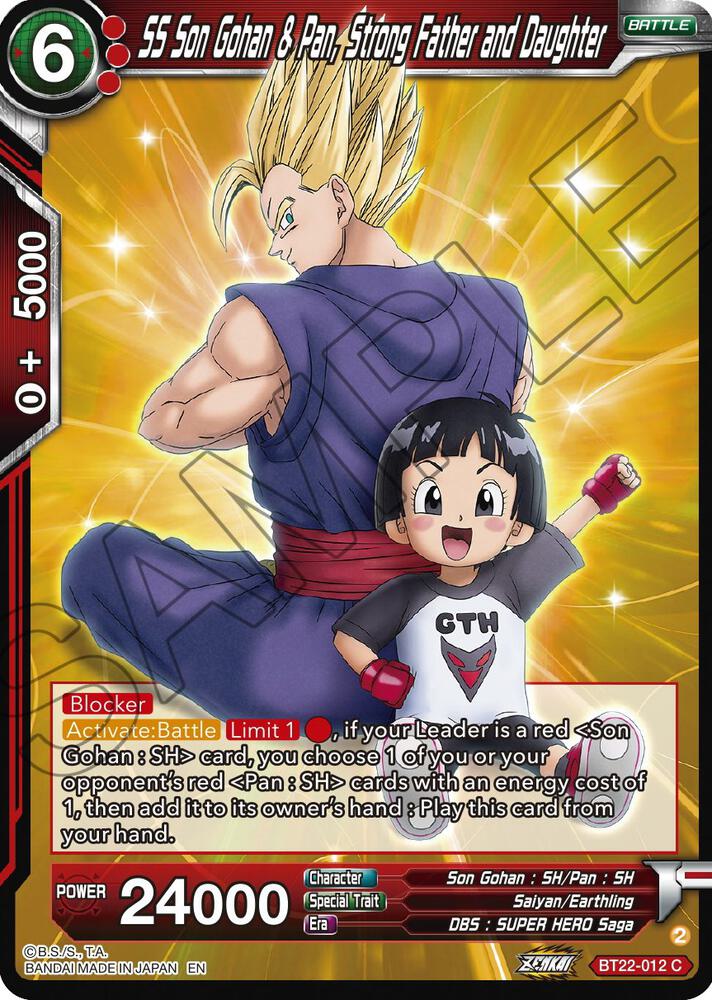 SS Son Gohan and Pan Strong Father and Daughter Foil BT22-012 Critical Blow Dragonball Super card